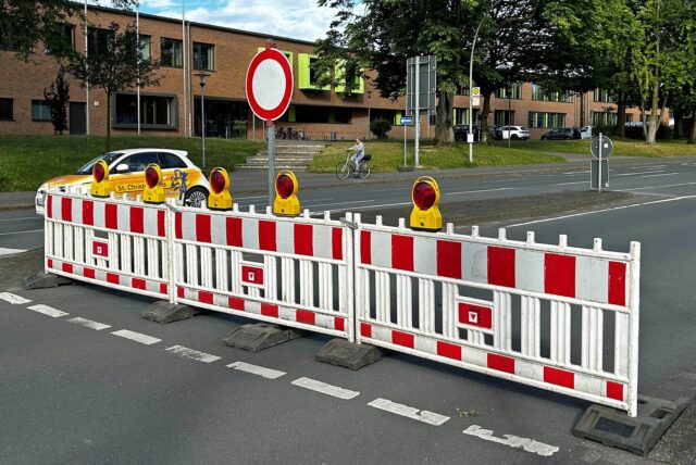 Die Bahnhofstraße in Werne ist aktuell halbseitig gesperrt.