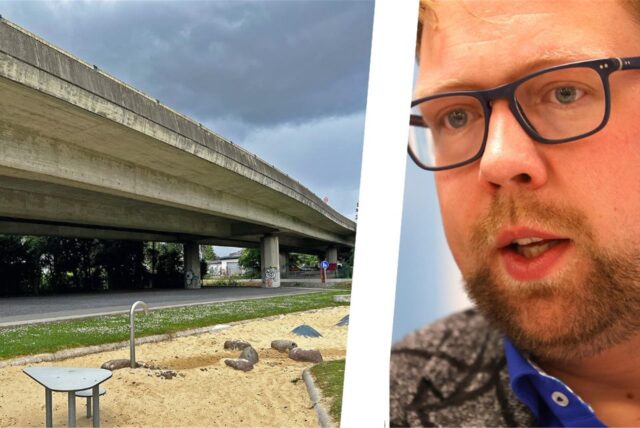 Montage aus Hochstraße in Kamen und SPD-Fraktionschef Daniel Heidler.