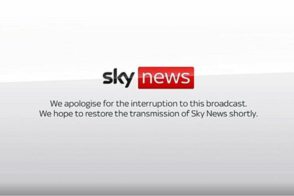 Bildschirmfoto der Nachricht auf dem Sky News-Kanal: 