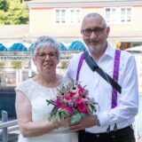 Christiane (geborene Lukoschek) und Uli Stephan haben im Parkbad Süd geheiratet.