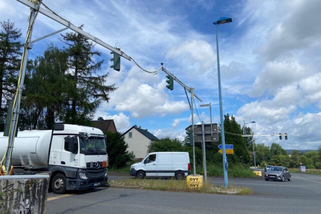 Die Kreuzung Letmather Straße/Ruhrtalstraße in Schwerte-Ergste