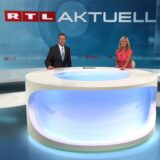 RTL-Chefredakteur Peter Kloeppel und Sportmoderatorin Ulrike von der Groeben moderieren «RTL Aktuell» in Köln.