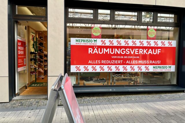 Der Schuhladen Mephisto in Dortmunds City macht dicht.