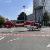 Rettungshubschrauber auf dem Dortmunder Wall.
