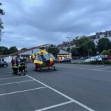 Der Hubschrauber landete auf dem Lidl-Parkplatz an der Kaiserstraße.