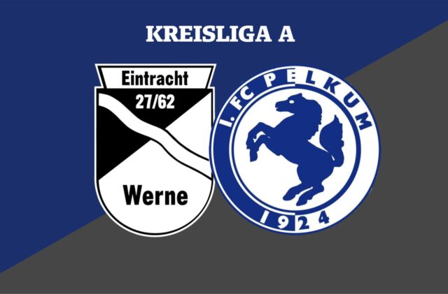 Grafik mit den Logos von Eintracht Werne und 1. FC Pelkum.