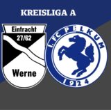 Grafik mit den Logos von Eintracht Werne und 1. FC Pelkum.