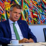 Recklinghausens Bürgermeister Christoph Tesche auf einer Konferenz im Rathaus