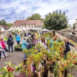 Besucher der „Gartenflair“ laufen durch die Gärten