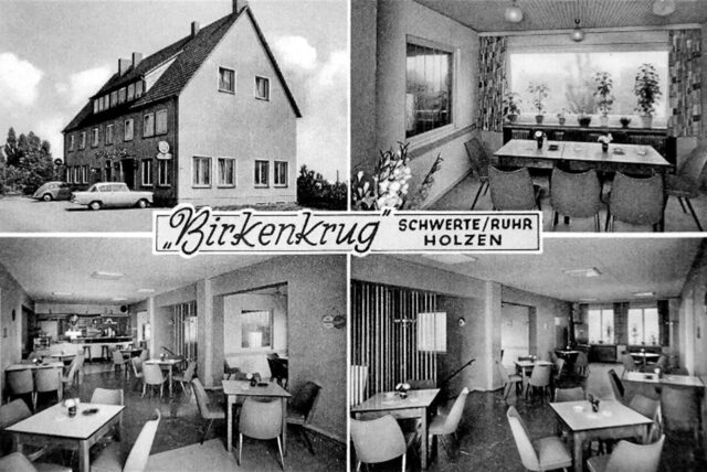 Eine alte Postkarte zeigt den „Birkenkrug“ in Schwerte-Holzen.