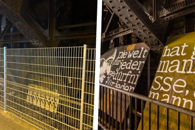 Die Unterführung Brinkhoffstraße / Schützenstraße sollte ein Ort mit Aufenthaltsqualität werden. Jetzt hat die Bahn Graffiti-Kunstwerke weggenommen und einen Gitterstabzaun aufgestellt.