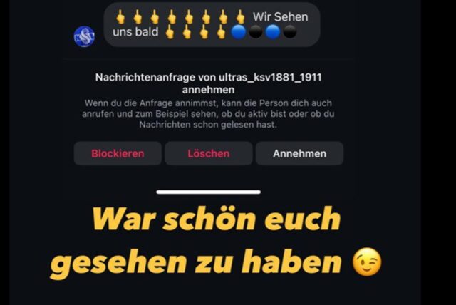 Eine Botschaft von Instagram.