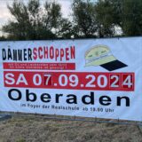Das Plakat zum Dämmerschoppen mit DJ, Leckereien vom Grill und Getränken zeigt das Datum, Ort und Uhrzeit: Samstag, 7. September, ab 19 Uhr im Foyer der Realschule Oberaden.