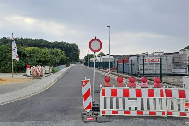 Eine Straßensperrung in Ascheberg