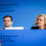 Nancy Faeser (SPD), Bundesministerin für Inneres und Heimat, und Marco Buschmann (FDP), Bundesminister der Justiz, stellen ein Sicherheitspaket nach der Messerattacke von Solingen vor.