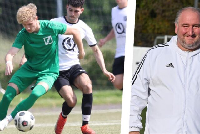 Conner Schönfelder (l.) steht schon bei fünf Saisontoren – ganz zur Freude von GSC-Coach Thomas Gebhardt (r.), der in Cappenberg voll auf die eigene Jugend setzt.