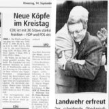 Zeitungsberichte von 1999 zeigen: Bei der ersten Direktwahl eines Landrats im Kreis Unna im Jahr 1999 ging es sofort in die Stichwahl.