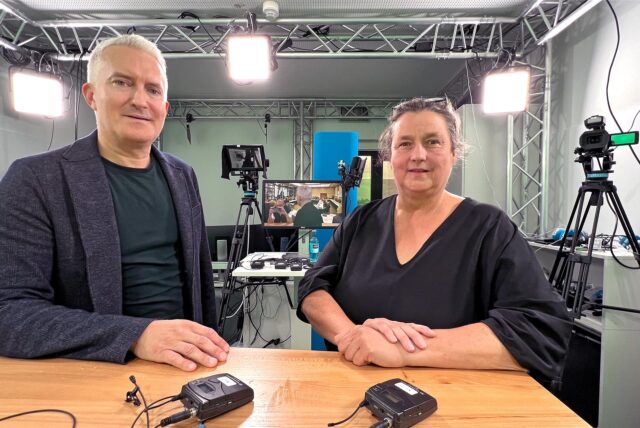 Anke Schneider, Fraktionsvorsitzende von Bündnis 90/Die Grünen im Kreistag von Unna, im Interview mit Redakteur Marcus Land.
