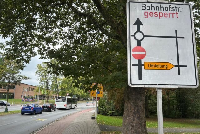 Die erneute Sperrung der Bahnhofstraße in Werne soll nur drei Tage dauern.