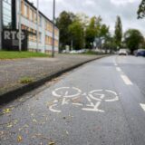 Radweg vor dem Ruhrtal-Gymnasium