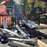 Zerstörter Zigarettenautomat am Kamener Minigolfplatz