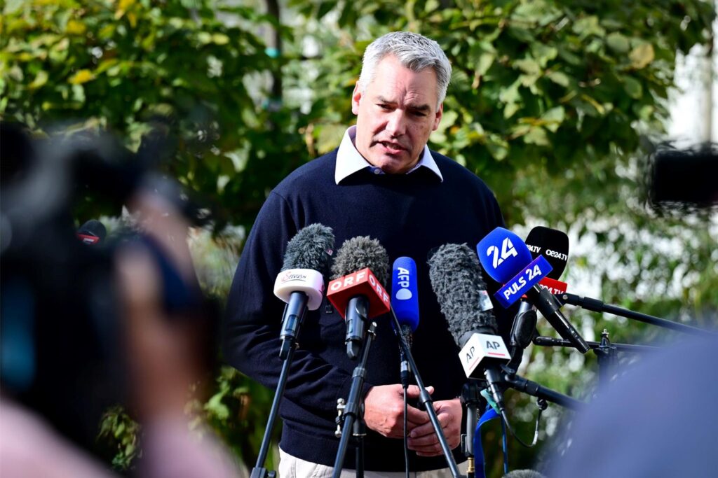 Österreichs Bundeskanzler und ÖVP-Spitzenkandidat Karl Nehammer