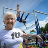 Turnerin Johanna Quaas zu Gast beim 100. Friedrich-Ludwig-Jahn-Turnfest in Freyburg an der Unstrut.