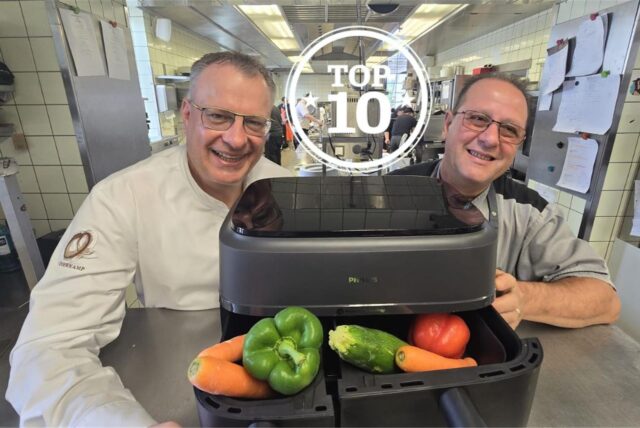 Gesünder gart der Airfryer vor allem dann, wenn man Gesundes reinwirft, sagt Günther Overkamp. Er findet es gut, dass man in der Heißluft-Fritteuse ohne Geblubber und Gestank z.B. Pommes frittieren kann. Pasta- und Gemüse-Koch Troiano meint: Frittiertes Gemüse ist auch „lecka“.