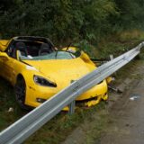 Unfall mit einem Sportwagen Corvette auf der A44 in Unna am 1.10.