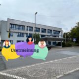 Das Logo „Usermeinung“ ist vor dem Hotel in Dortmund-Aplerbeck zu sehen, in dem eine Flüchtlingsunterkunft.