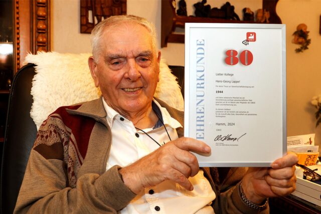 Hans-Georg Lappe ist 80 Jahre in der Gewerkschaft.
