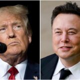 Diese Fotokombination zeigt Donald Trump (l.) während einer Kundgebung und Elon Musk (r.).