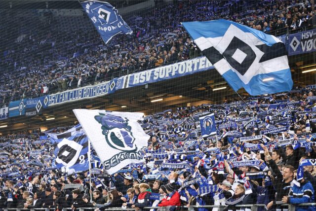 Nordtribüne des Hamburger SV im Volksparkstadion.