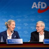 Alice Weidel, Bundesvorsitzende der AfD, und Hans-Christoph Berndt, Spitzenkandidat und stellvertretender Vorsitzender der AfD Brandenburg.