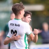 Spieler des PSV Bork beim Torjubel.