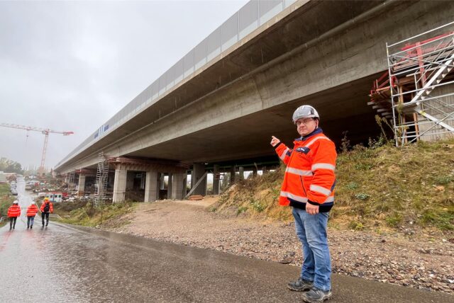 Baustelle Neubau Liedbachtalbrücke A1 Unna im Oktober 2024