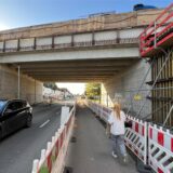 Die Brückenbaustelle an der Hansastraße in Unna am 23. Oktober 2024.