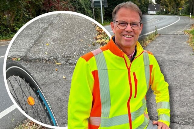 Bei der holprigen Übergangsstelle des Radwegs handelt es sich laut Jürgen Busch vom Kreis Unna um ein Provisorium.