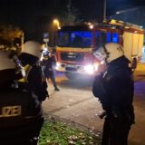 Polizisten am Busbahnhof in Marl.