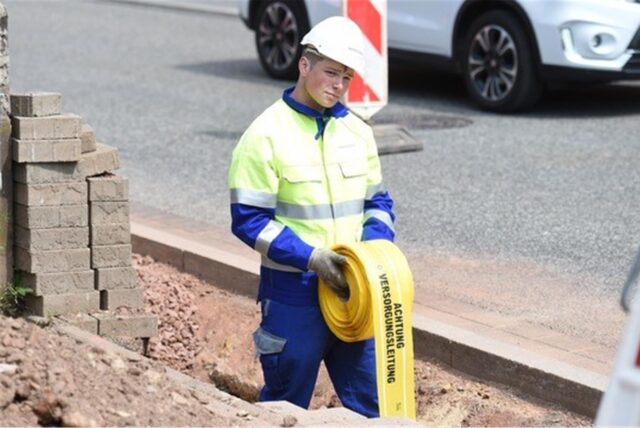 Glasfaserausbau auf einer Baustelle