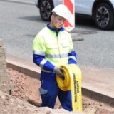 Glasfaserausbau auf einer Baustelle