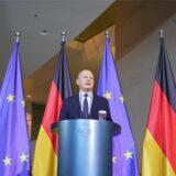 Bundeskanzler Olaf Scholz (SPD), spricht nach einem Krisentreffen des Koalitionsausschusses der Ampelkoalition.