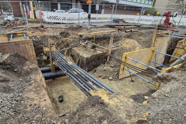 Die Baustelle an der Funkenburg in Dortmund