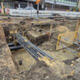 Die Baustelle an der Funkenburg in Dortmund