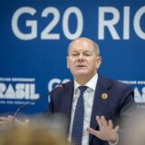 Bundeskanzler Olaf Scholz (SPD) gibt eine Pressekonferenz beim G20-Gipfel.