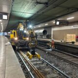 Auf Hochtouren laufen zurzeit die Gleisbauarbeiten in der Stadtbahn-Station Westfalenpark.