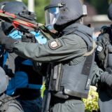 Polizisten bei einer Übung am LAFP in Selm-Bork.