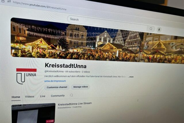 Auf der Homepage der Kreisstadt Unna wird der Youtube-Kanal vorgestellt und gezeigt.