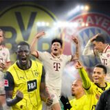 Eine Collage mit Spielern von Borussia Dortmund und dem FC Bayern München.