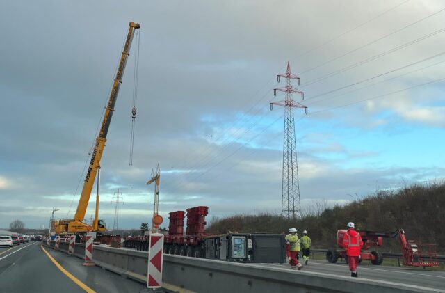 Bauarbeiten auf der A1 bei Dortmund/Unna.